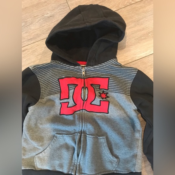 DC Hoodie Zip Up Kids Grey&Black - Picture 4 of 5